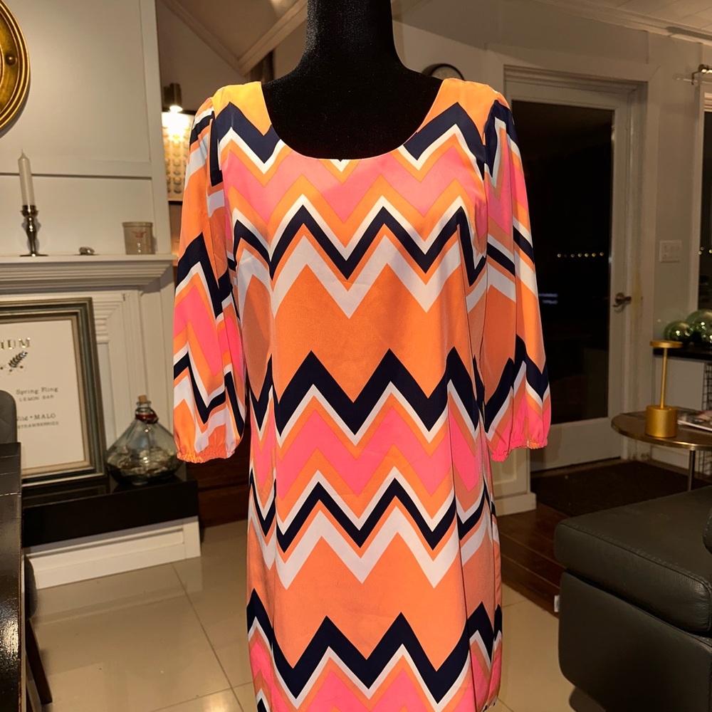 Vibrant Chevron Pattern Dress by ING